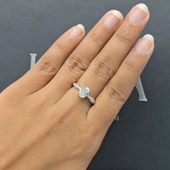 1.18 CT Oval Diamond Solitaire Pavé Ring (Ready for Delivery)