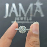 1.53 CT Round Diamond Halo Engagement Ring (Ready for Delivery)