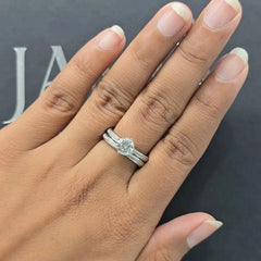 1.32 CT Round Diamond Double Row Solitaire Ring (Ready for Delivery)
