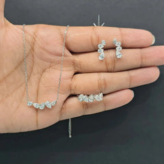 2.66 CT Pear Diamond Bezel Graduated Jewellery Set (Ready for Delivery)