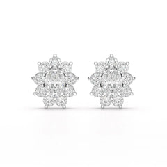 3.06 CT Lab Diamond Oval Cut Stud Earrings Jama Jewels