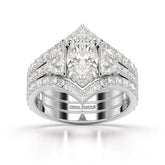 3.14 CT Marquise Cut Lab Diamond Layered Ring