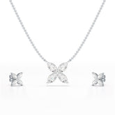 3.2 CT Marquise Cut Lab Diamond Earring and Pendant Set