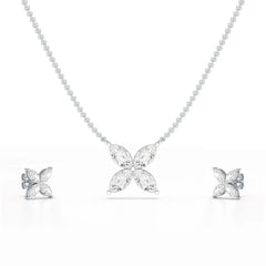 3.2 CT Marquise Cut Lab Diamond Earring and Pendant Set Jama Jewels