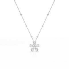 3.29 CT Pear Cut Lab Diamond Chain Pendant Jama Jewels