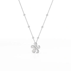 3.29 CT Pear Cut Lab Diamond Chain Pendant Jama Jewels