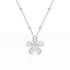 3.29 CT Pear Cut Lab Diamond Chain Pendant Jama Jewels