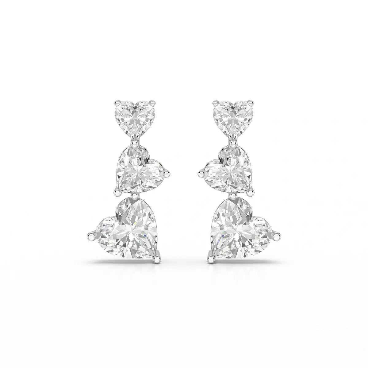 3.5 CT Lab Diamond Heart Cut Earrings Jama Jewels