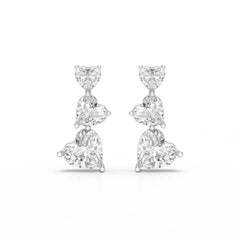 3.5 CT Lab Diamond Heart Cut Earrings Jama Jewels
