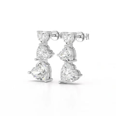 3.5 CT Lab Diamond Heart Cut Earrings Jama Jewels