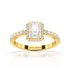 3.61 CT Lab Diamond Radiant Cut Ring Jama Jewels