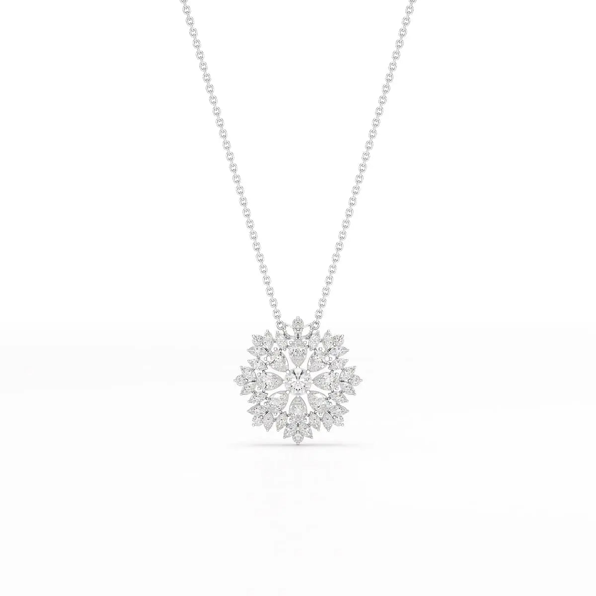 3.67 CT Lab Diamond Multi Shape Chain Pendant Jama Jewels