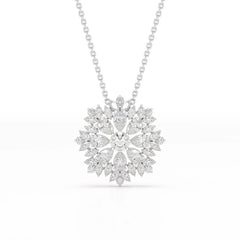 3.67 CT Lab Diamond Multi Shape Chain Pendant Jama Jewels