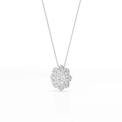 3.67 CT Lab Diamond Multi Shape Chain Pendant Jama Jewels