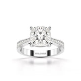 3.78 CT Lab Diamond Cushion Cut Solitaire Ring Jama Jewels
