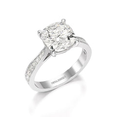 3.78 CT Lab Diamond Cushion Cut Solitaire Ring Jama Jewels