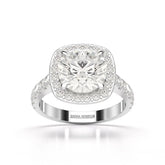 3.8 CT Lab Diamond Round Cut Halo Ring Jama Jewels