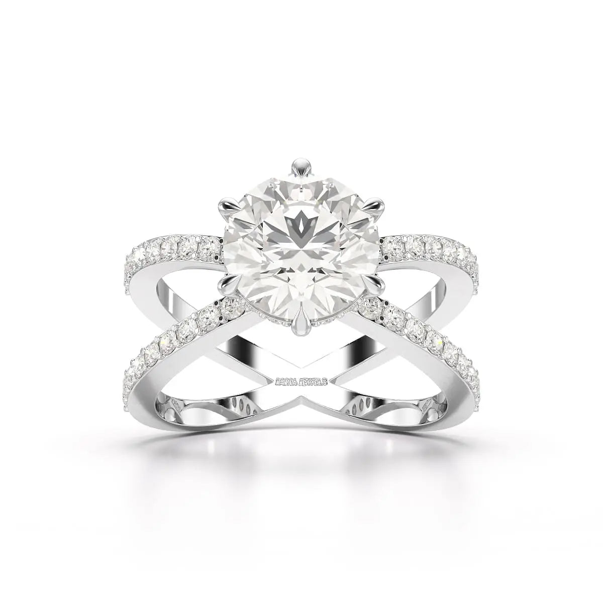 2.9 CT Lab Diamond Round Brilliant Cut Ring Jama Jewels