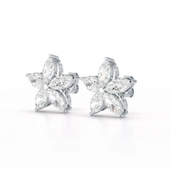 3 CT Marquise Cut Lab Diamond Stud Earrings Jama Jewels