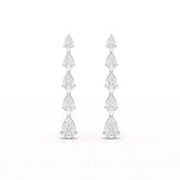 4.02 CT Pear Cut Dangle Drop Lab Diamond Earrings
