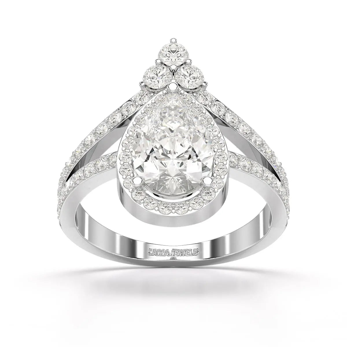 4.07 CT Lab Diamond Pear Cut Ring