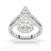 4.07 CT Lab Diamond Pear Cut Ring