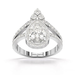 4.07 CT Lab Diamond Pear Cut Ring