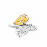 4.26 CT Pear Cut Two-Tone Bypass Diamond Ring