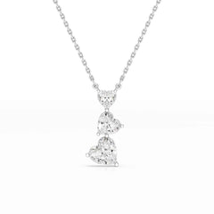 4.3 CT Heart Cut Lab Diamond Chain Pendant Jama Jewels