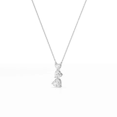 4.3 CT Heart Cut Lab Diamond Chain Pendant Jama Jewels
