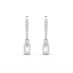 4.42 CT Emerald Cut Drop Lab Diamond Earring Jama Jewels
