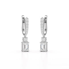 4.42 CT Emerald Cut Drop Lab Diamond Earring Jama Jewels