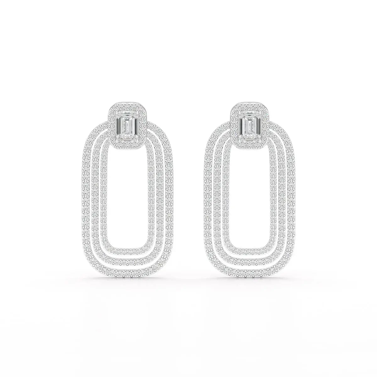 4.46 CT Lab Diamond Halo Drop Earrings Jama Jewels