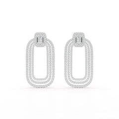 4.46 CT Lab Diamond Halo Drop Earrings Jama Jewels