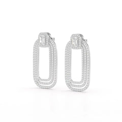 4.46 CT Lab Diamond Halo Drop Earrings Jama Jewels