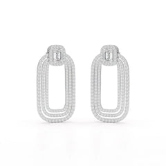 4.46 CT Lab Diamond Halo Drop Earrings Jama Jewels