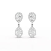 أقراط متدلية على شكل كمثرى مرصعة بماسة مخبرية 4.7 قيراط