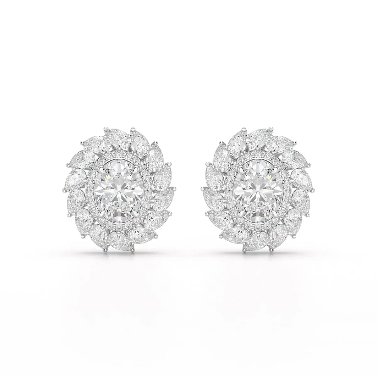 4.85 CT Lab Diamond Multi Shape Stud Earrings Jama Jewels