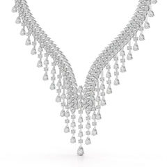 46.95 CT Lab Diamond Fancy Pear Cut Necklace Jama Jewels