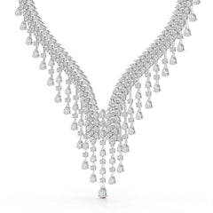 46.95 CT Lab Diamond Fancy Pear Cut Necklace Jama Jewels