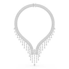 46.95 CT Lab Diamond Fancy Pear Cut Necklace Jama Jewels