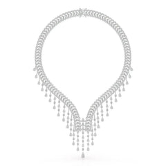 46.95 CT Lab Diamond Fancy Pear Cut Necklace Jama Jewels