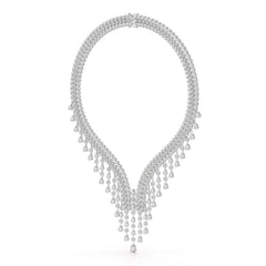 46.95 CT Lab Diamond Fancy Pear Cut Necklace Jama Jewels