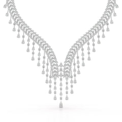 46.95 CT Lab Diamond Fancy Pear Cut Necklace Jama Jewels