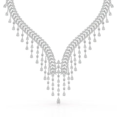 46.95 CT Lab Diamond Fancy Pear Cut Necklace Jama Jewels