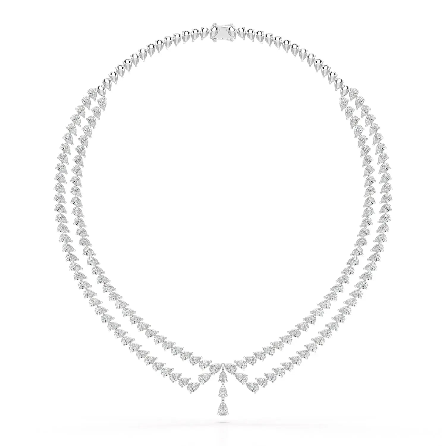 49.5 CT Lab Diamond Pear Cut Two Layer Necklace Jama Jewels