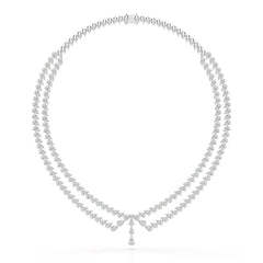 49.5 CT Lab Diamond Pear Cut Two Layer Necklace Jama Jewels