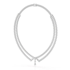 49.5 CT Lab Diamond Pear Cut Two Layer Necklace Jama Jewels