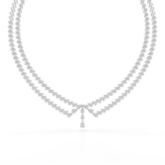 49.5 CT Lab Diamond Pear Cut Two Layer Necklace Jama Jewels