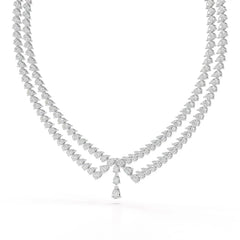 49.5 CT Lab Diamond Pear Cut Two Layer Necklace Jama Jewels
